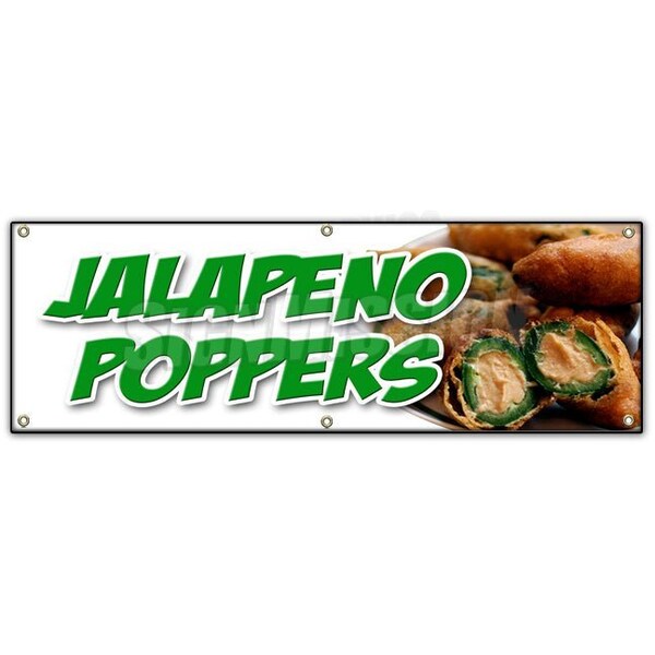 Signmission JALAPENO POPPERS BANNER SIGN fresh hot stuffed deep fried spicy pepper B-72 Jalapeno Poppers - main